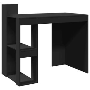 vidaXL Офис бюро, черно, 103,5x56,5x94 см, инженерно дърво