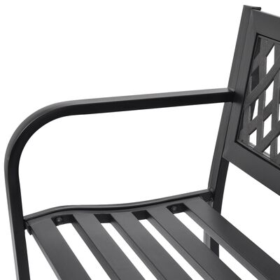 vidaXL Градинска пейка, 118 см, стомана, черна