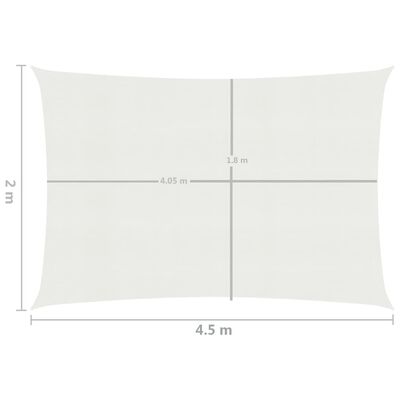 vidaXL Платно-сенник, 160 г/м², бяло, 2x4,5 м, HDPE