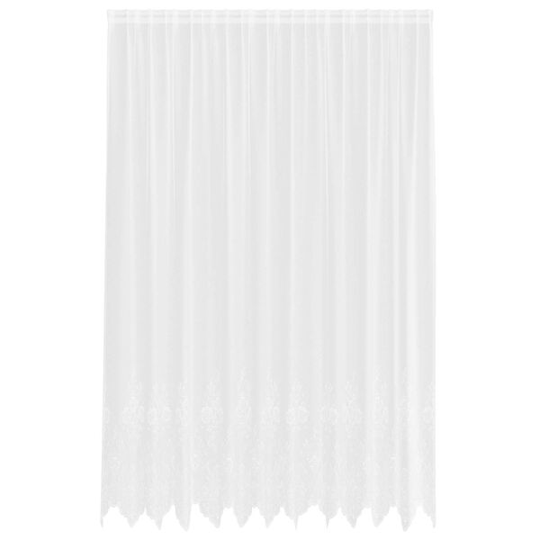 vidaXL Перде от дантела С завеси Флорален Бяло 280 x 300 см Полиестер