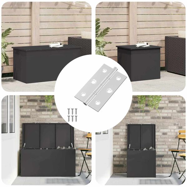 vidaXL Панта Едноцветен 12 pcs Сребрист 58 x 35 x 1 мм Стомана