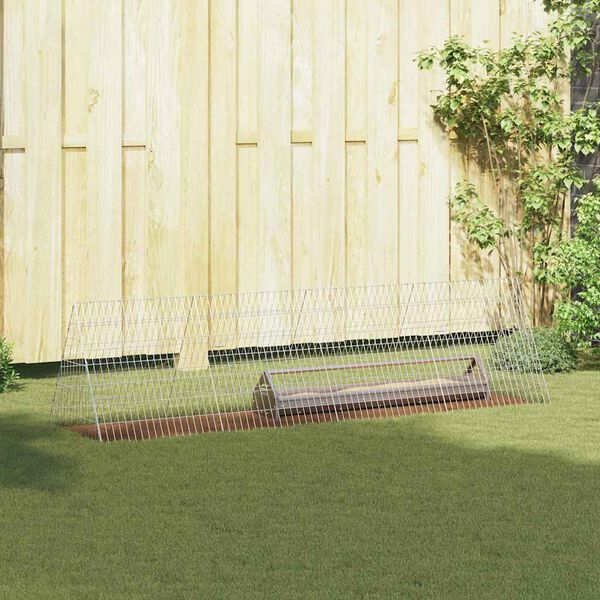 vidaXL Клетка за пилета Сребрист 215 x 55 x 55 см