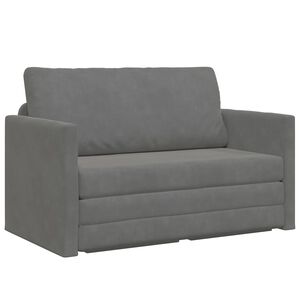 vidaXL Диван легло Тъмен сив 124 x 71 x 78 см Кадифе