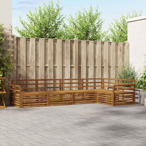 vidaXL Комплект дивани за открито 5 pcs Естествен