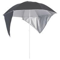 vidaXL Плажен чадър със странични стени, антрацит, 215 см