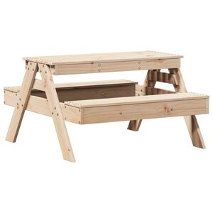 vidaXL Маса за пикник за деца 88x97x52 см борово дърво масив