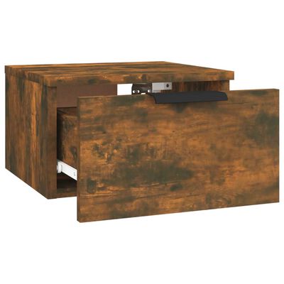 vidaXL Нощни шкафчета за стенен монтаж, 2 бр, опушен дъб, 34x30x20 см