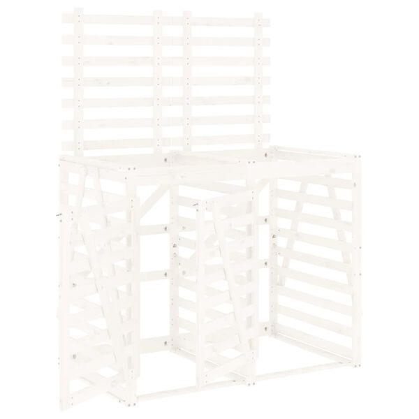 vidaXL Двоен навес за съхранение на кофи за боклук бор масив