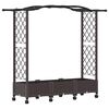 vidaXL Вдигната градина с решетка и колела Кафяво 169 x 40 x 129 см ПП