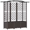 vidaXL Повдигнато легло с решетка и покривка Кафяво 163 х 40 х 141 см