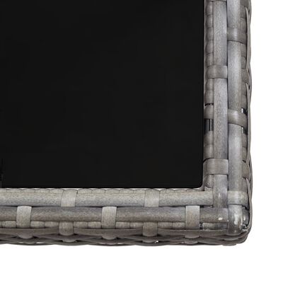 vidaXL Градински комплект с възглавници, 17 части, полиратан, сив