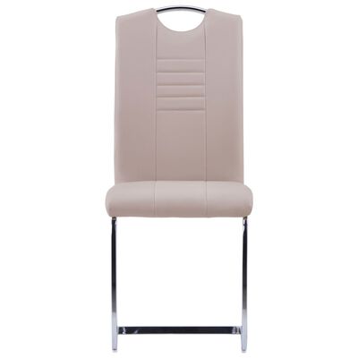 vidaXL Конзолни трапезни столове, 2 бр, капучино, изкуствена кожа