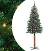 vidaXL Тясно коледно дърво Зелен 210 cm ПВЦ и масивно борово дърво