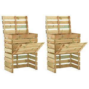 vidaXL Слетен градински компостер 2 pcs Зелено 110 x 58 x 113 см