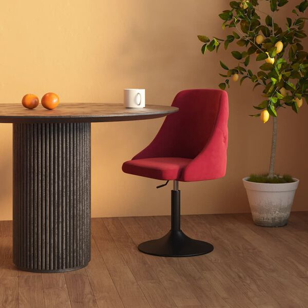 vidaXL Трапезен стол, виненочервен, кадифе