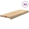 vidaXL Стълбищни стъпала, 4 бр, 70x25x2 см, необработен масивен дъб