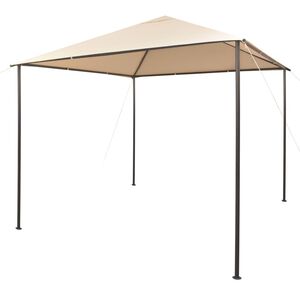 vidaXL Шатра / беседка, с покрив, 3x3 м, стомана, бежова