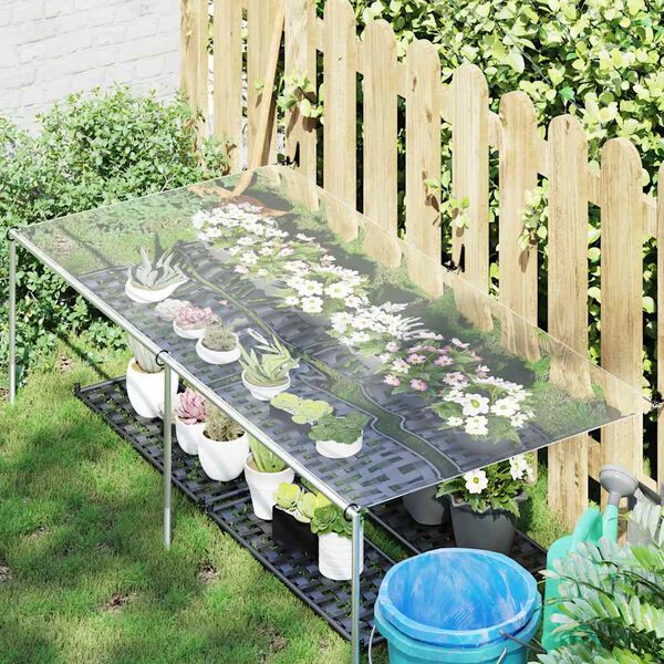 vidaXL Прозрачен брезент с капси 1х2 м PVC