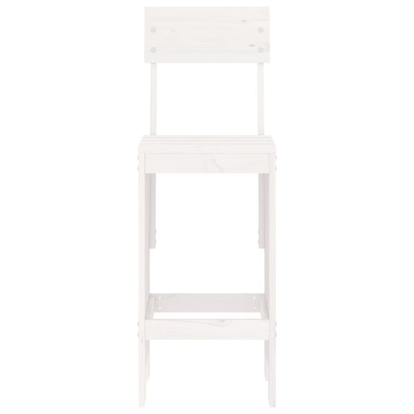 vidaXL Бар табуретки, 2 бр, бели, 40x48,5x115,5 см, борово дърво масив