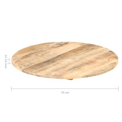 vidaXL Плот за маса, мангово дърво масив, кръгъл, 15-16 мм, 70 cм