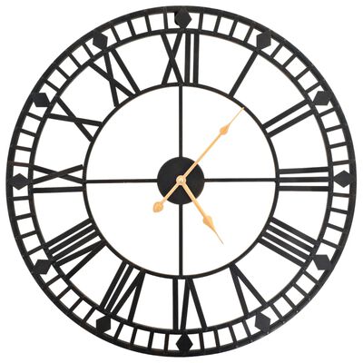 vidaXL Винтидж стенен кварцов часовник, метал, 60 см, XXL