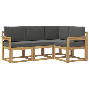vidaXL Комплект дивани за открито с възглавница 4 pcs Бяло и антрацит