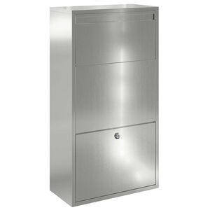 vidaXL Пощенска кутия за пратки с врата Сребрист 44 x 22 x 82 см