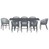 vidaXL Комплект за хранене в градината 9 pcs Сив полиратан