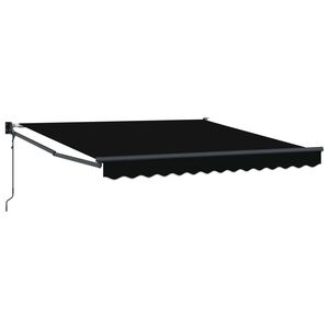 vidaXL Прибираща се тента Черно 350 x 250 cm Полиестер и метал