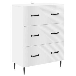 vidaXL Чекмеджетен шкаф Бял гланц 66 x 34,5 x 89,5 см
