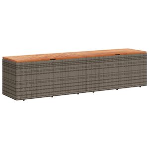 vidaXL Градинска кутия за съхранение сива 220x50x54 см PE ратан акация