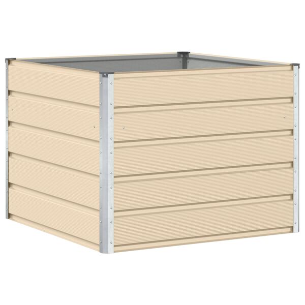 vidaXL Кашпа Слонова кост 100 x 100 x 75 см Стомана