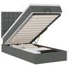 vidaXL Османска легло с матрак и LED, тъмносиво, 90x200 см, плат