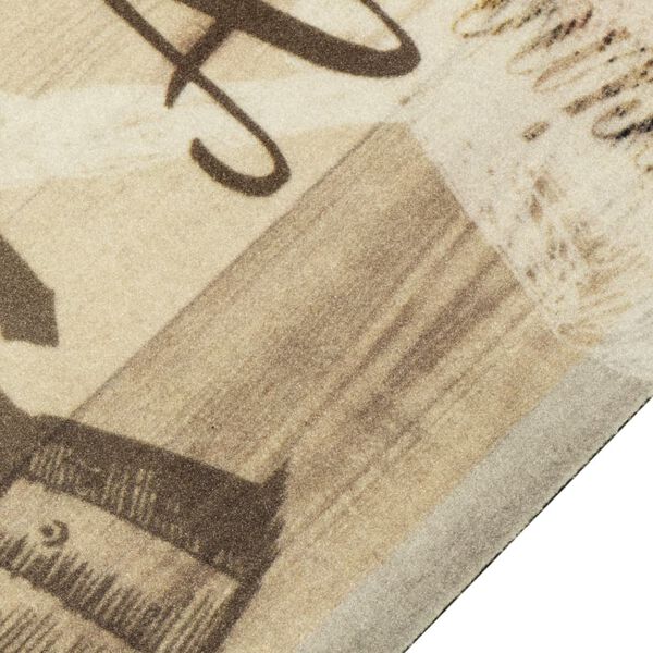 vidaXL Кухненско килимче, миещо, Coffee, кафяво, 45x150 см, кадифе