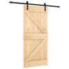 vidaXL Преплъзваща се врата Естествено и черно 95 x 210 cm