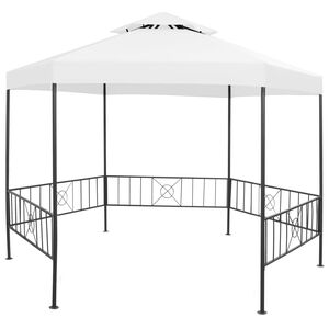 vidaXL Градинска беседка, 323x275x265 см, бяла, 180 г/м&sup2;