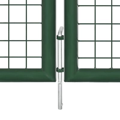 vidaXL Градинска порта, стомана, 350x75 см, зелена