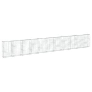 vidaXL Габионна кошница с покритие, 1100x50x150 см, поцинковано желязо