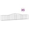 vidaXL Габионни кошници арка 5 бр 400x50x60/80 см поцинковано желязо