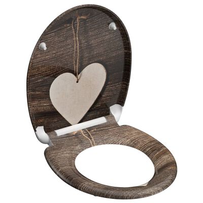 SCHÜTTE Дуропласт тоалетна седалка с плавно затваряне WOOD HEART принт