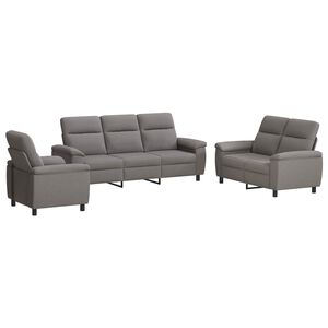 vidaXL Комплект дивани 3 pcs Таупе Текстил