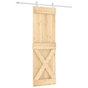 vidaXL Преплъзваща се врата Естествено и бяло 70 x 210 cm