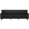 vidaXL 3-местен диван, черен, 180 см, изкуствена кожа