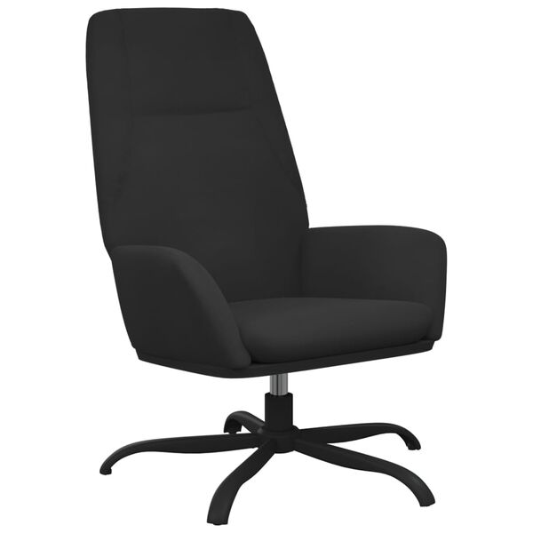 vidaXL Релакс стол, черен, изкуствен велур