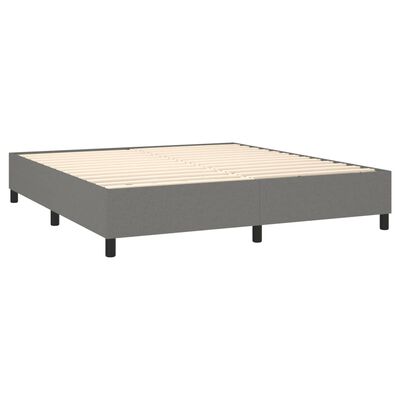 vidaXL Боксспринг легло с матрак, тъмносиво, 180x200 см, плат