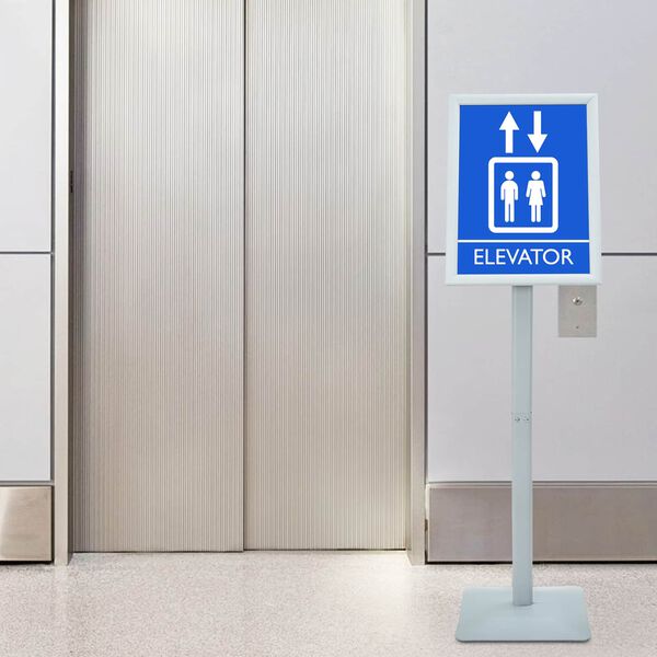 vidaXL Поставка за плакат Сребрист 32,5 x 27 x 126 см PVC и чугун