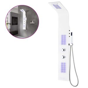 vidaXL Душ панел, алуминий, 20x44x130 см, бял