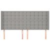 vidaXL Горна табла за легло с уши, светлосива, 203x16x118/128 см, плат
