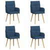 vidaXL Обедени столове 4 pcs Текстил Синьо 60 x 56 x 96 см