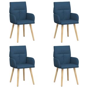 vidaXL Обедени столове 4 pcs Текстил Синьо 60 x 56 x 96 см